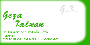 geza kalman business card